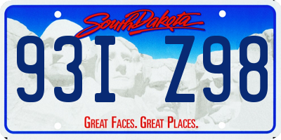 SD license plate 93IZ98