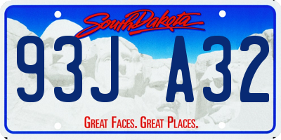 SD license plate 93JA32