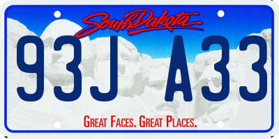 SD license plate 93JA33