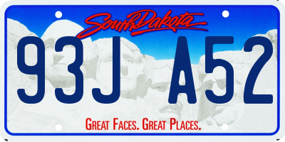 SD license plate 93JA52