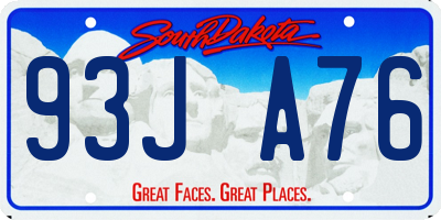 SD license plate 93JA76