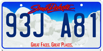 SD license plate 93JA81