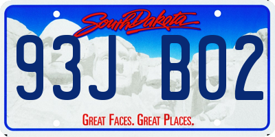 SD license plate 93JB02