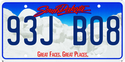 SD license plate 93JB08