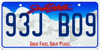 SD license plate 93JB09