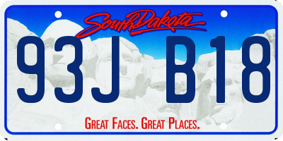 SD license plate 93JB18