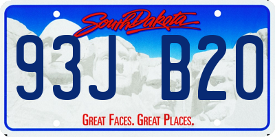 SD license plate 93JB20