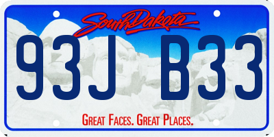 SD license plate 93JB33
