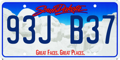 SD license plate 93JB37