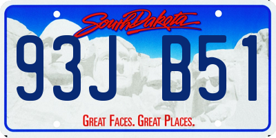 SD license plate 93JB51