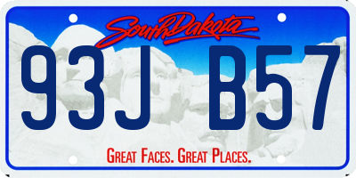 SD license plate 93JB57