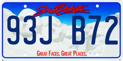 SD license plate 93JB72