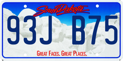SD license plate 93JB75