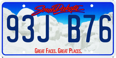 SD license plate 93JB76
