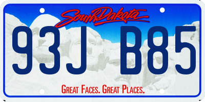 SD license plate 93JB85