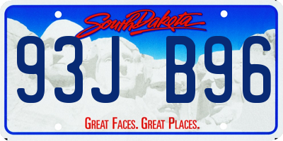 SD license plate 93JB96