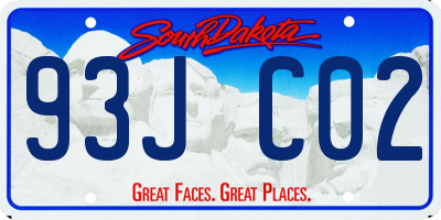 SD license plate 93JC02