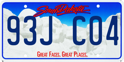 SD license plate 93JC04