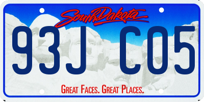 SD license plate 93JC05