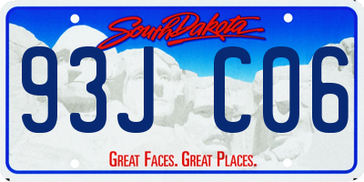 SD license plate 93JC06
