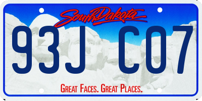 SD license plate 93JC07