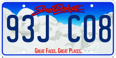 SD license plate 93JC08