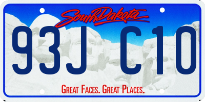SD license plate 93JC10