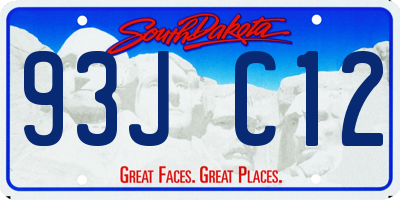 SD license plate 93JC12