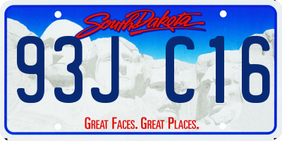 SD license plate 93JC16