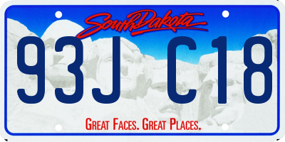 SD license plate 93JC18