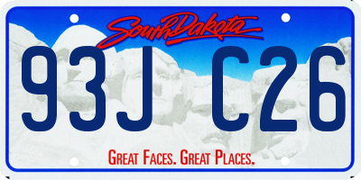 SD license plate 93JC26