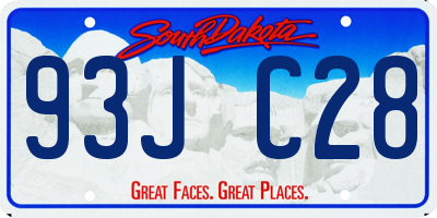 SD license plate 93JC28