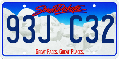 SD license plate 93JC32