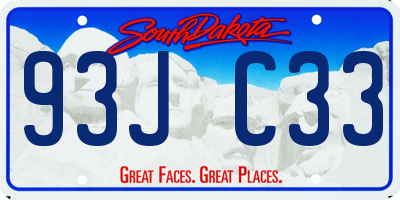 SD license plate 93JC33
