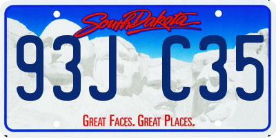 SD license plate 93JC35