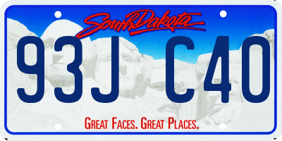 SD license plate 93JC40