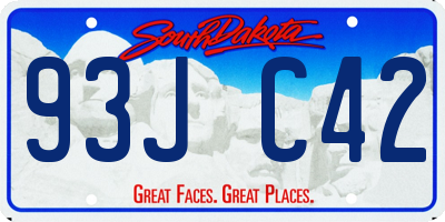 SD license plate 93JC42