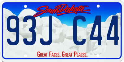 SD license plate 93JC44