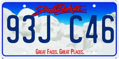 SD license plate 93JC46