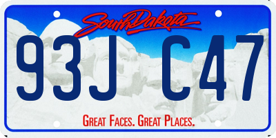 SD license plate 93JC47