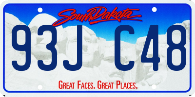 SD license plate 93JC48