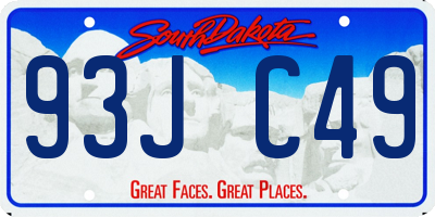 SD license plate 93JC49