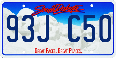 SD license plate 93JC50