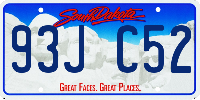 SD license plate 93JC52