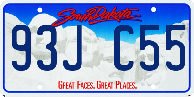 SD license plate 93JC55