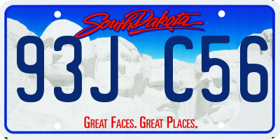 SD license plate 93JC56