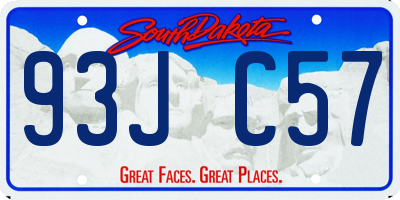 SD license plate 93JC57
