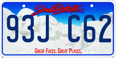 SD license plate 93JC62