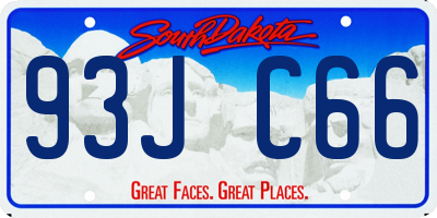 SD license plate 93JC66