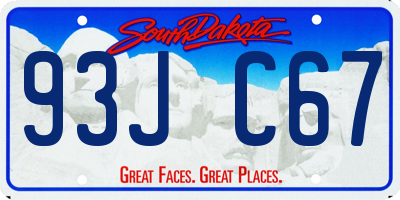 SD license plate 93JC67